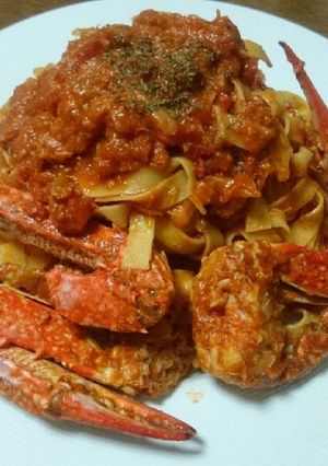 カニのトマトパスタ-レシピのメイン写真