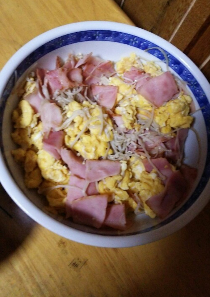 卵とエノキとベーコン炒め-レシピのメイン写真