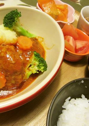 煮込みデミグラスハンバーグ-レシピのメイン写真