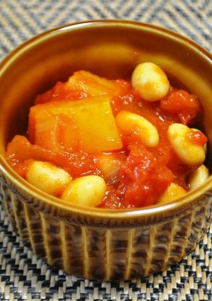 ♪やさしい味♪大豆とじゃがいものトマト煮-レシピのメイン写真
