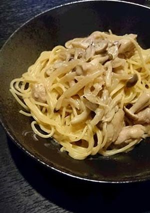 鶏とキノコのクリームパスタ-レシピのメイン写真