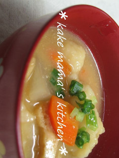 炒めて根菜♥♡すいとん味噌汁-レシピのメイン写真