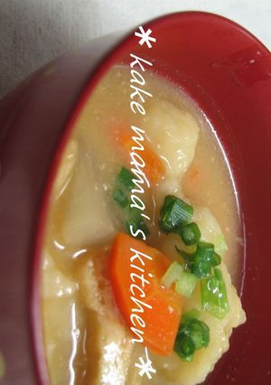 炒めて根菜♥♡すいとん味噌汁-レシピのメイン写真