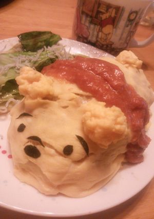 かわいい!?プーさんオムライス-レシピのメイン写真