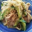 豚肉・もやし・きゅうりの味噌にんにく炒め