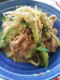 豚肉・もやし・きゅうりの味噌にんにく炒め-レシピのメイン写真