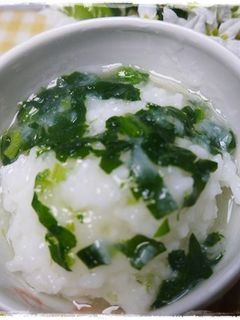 離乳食後期 ほうれん草とろろあんかけかゆ-レシピのメイン写真