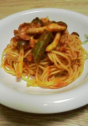 しめじとツナのトマトスパゲティ-レシピのメイン写真