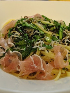 春菊とちりめんじゃこのパスタ-レシピのメイン写真