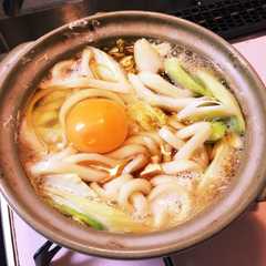 簡単！ねぎと豚で作る私の土鍋うどん-レシピのメイン写真