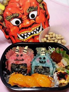 節分 鬼さんお弁当(鬼おにぎり)-レシピのメイン写真