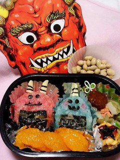 節分 鬼さんお弁当(鬼おにぎり)-レシピのメイン写真