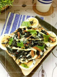 リメイク❀ひじき煮×茹で卵のトースト-レシピのメイン写真
