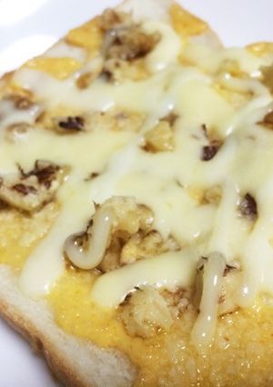 朝ごはん 胡桃と明太子トースト-レシピのメイン写真