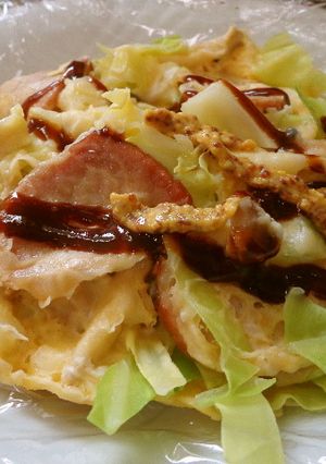 最速の300円お好み焼き(レンジ使用)-レシピのメイン写真