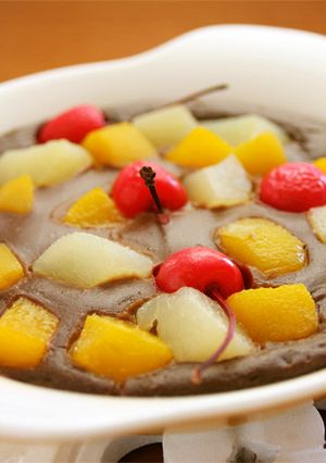 フルーツとチョコのクラフティ【天狗缶詰】-レシピのメイン写真