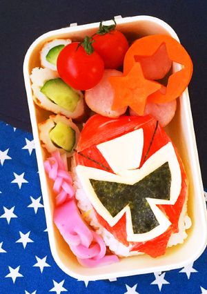 ニンニンジャー アカニンジャー！キャラ弁-レシピのメイン写真