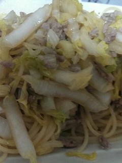 白菜と豚挽き肉の和風パスタ-レシピのメイン写真