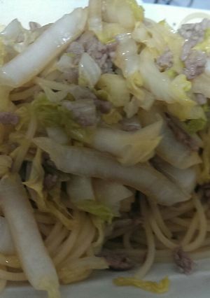 白菜と豚挽き肉の和風パスタ-レシピのメイン写真