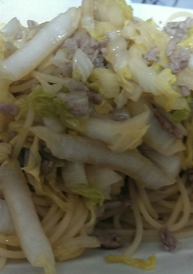 白菜と豚挽き肉の和風パスタ-レシピのメイン写真