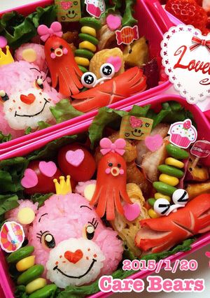 ケアベア♡キャラ弁♡くまさん♡ピンク-レシピのメイン写真