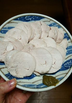 ゆず胡椒で食べてね！鶏胸の塩麹ロール-レシピのメイン写真
