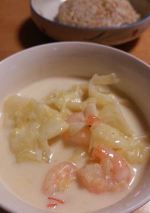 エビとキャベツの豆乳クリーム煮-レシピのメイン写真