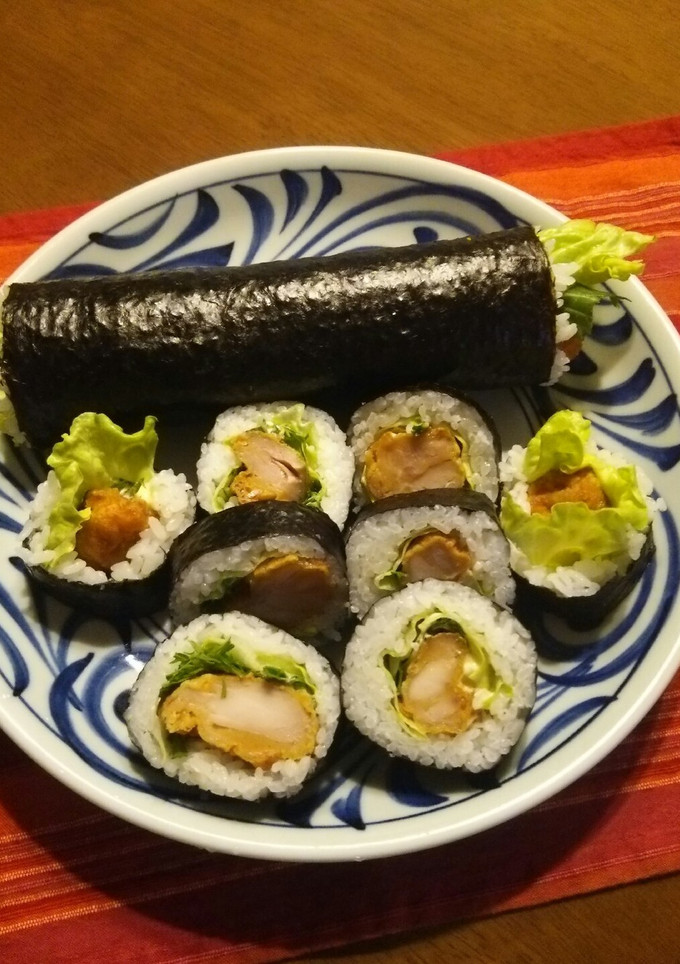 節分☆恵方巻！太巻き寿司♪鶏唐揚げ-レシピのメイン写真