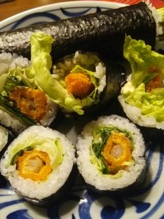 節分☆恵方巻!太巻き寿司♪エビフライ-レシピのメイン写真