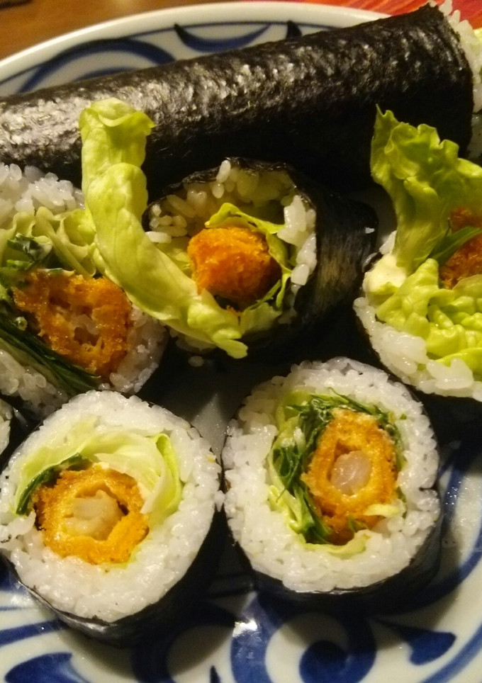 節分☆恵方巻！太巻き寿司♪エビフライ-レシピのメイン写真