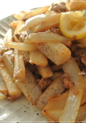 蓮根の肉味噌レモン炒め★-レシピのメイン写真