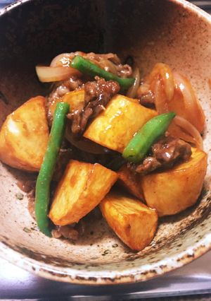 じゃがいもと牛肉の甘辛オイスター炒め☆-レシピのメイン写真