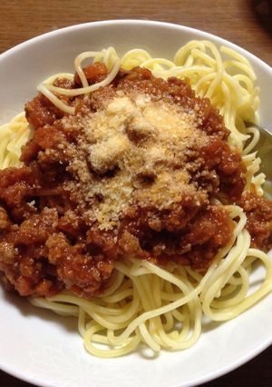 ミートソースパスタ-レシピのメイン写真