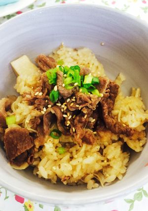 牛肉ときのこの炊き込みごはん-レシピのメイン写真