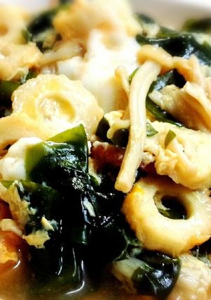 副菜に！えのきとわかめの玉子とじ-レシピのメイン写真