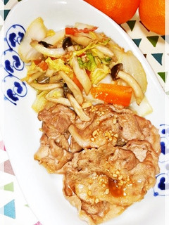 ♡醤油麹de生姜焼き♡白菜もたっぷりin-レシピのメイン写真