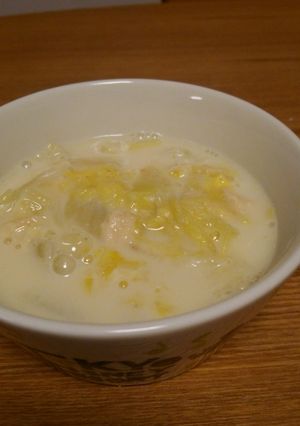 白菜とホタテ缶の豆乳煮-レシピのメイン写真