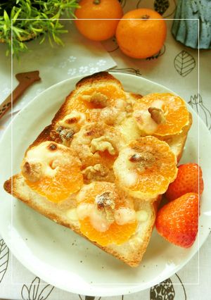 胡桃×温州みかんのチーズトースト-レシピのメイン写真