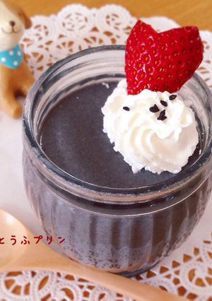 簡単♪美味しく綺麗に♡黒ゴマ豆腐プリン-レシピのメイン写真