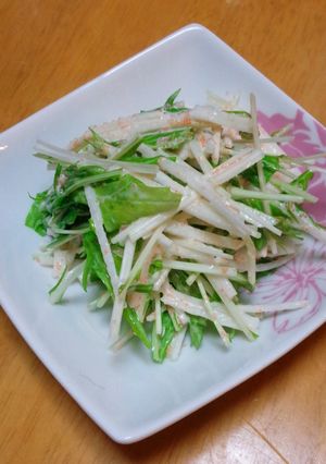 ササッと簡単　水菜と長芋のタラコサラダ-レシピのメイン写真