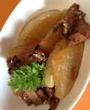 干し大根とさんま蒲焼缶詰の煮物