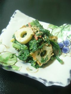 ゴマ香る♪春菊とちくわのからしマヨ和え-レシピのメイン写真