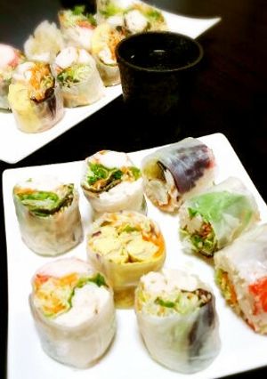 生春巻きでサラダ巻き♪パーティーにも～♪-レシピのメイン写真