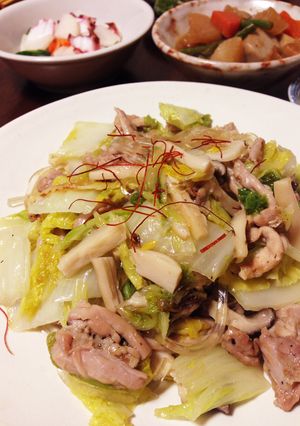 白菜と鶏せせりのエスニック炒め-レシピのメイン写真