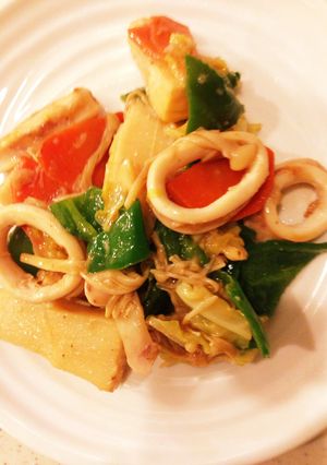 簡単！中華！イカと彩り野菜の炒め-レシピのメイン写真