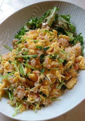 コスパ最強☆豆苗と鮭の玉子チャーハン♪-レシピのメイン写真