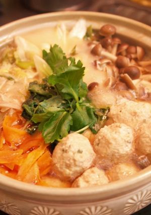 秋冬野菜たっぷりヘルシー蓮根鶏団子鍋-レシピのメイン写真