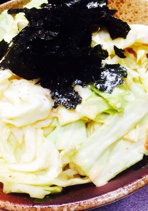 簡単やみつき居酒屋風梅マヨキャベツ-レシピのメイン写真
