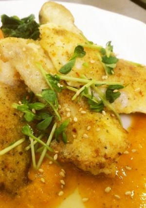 ✨白身魚の香草焼きパプリカソース仕立て✨-レシピのメイン写真