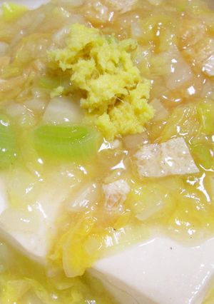 温か♪白菜とお揚げのあんかけどうふ-レシピのメイン写真